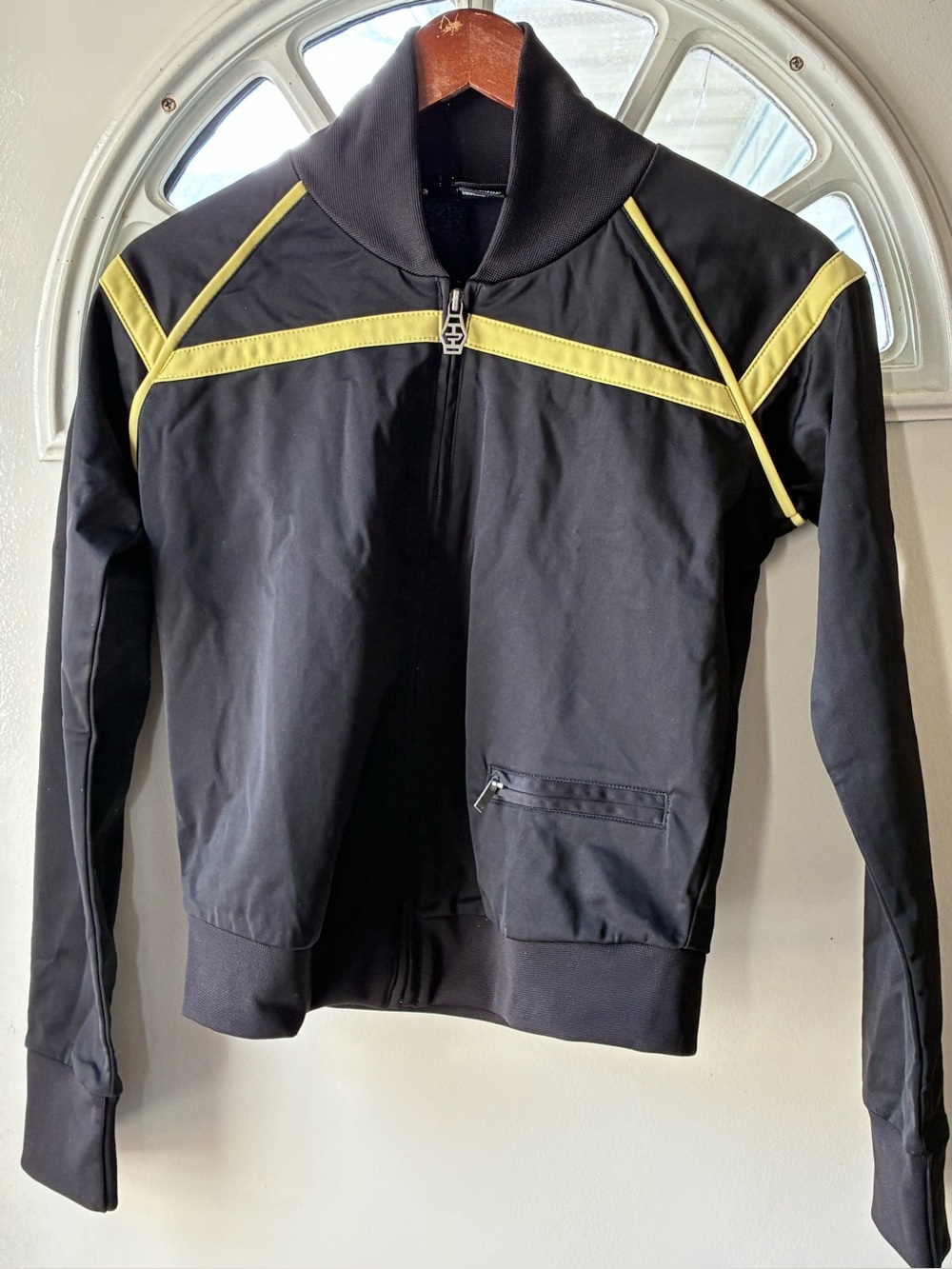 Diesel Black Jacket with Yellow Trim - Sporty Zip Front